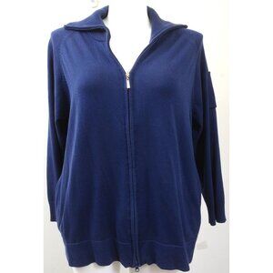 Avenue PLUS 18/20 Navy Full Zip‎ Athleisure Jacket Travel Beachy Nautical